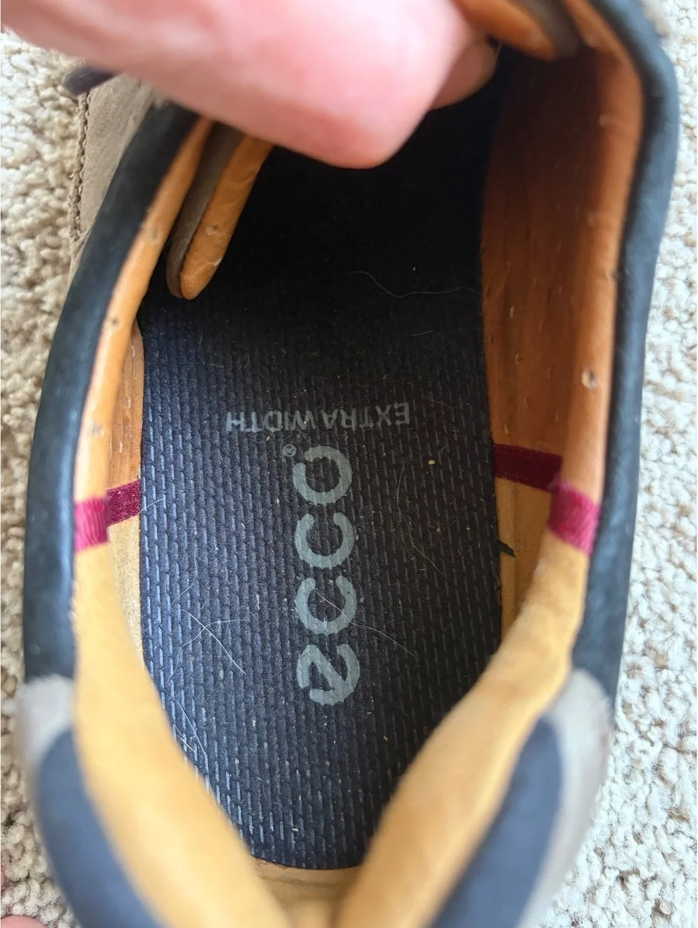 Men's ECCO brown nubuck leather comfort walking shoes sz 45 Extra width US 11.5